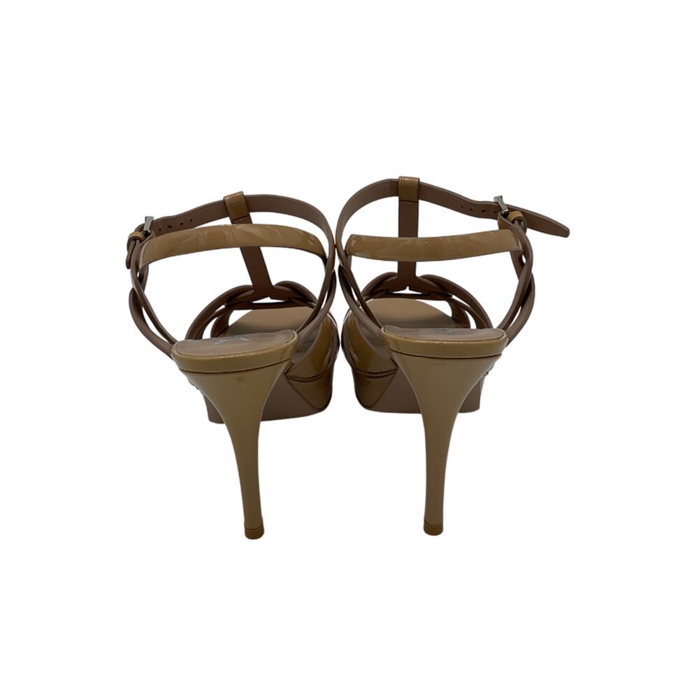 Saint Laurent Patent Beige T Strap Platform Sandals Size 40 EU / US 10 - Picture 5 of 8